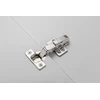 Hydraulic cup hinge semiconcealed with eccentric adjustment of arm and roller, with short