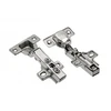 Hydraulic half-recessed hinge, H=0, with direct fixing screws