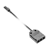 Jungtis LED apšvietimui, platintuvas juodas, 3 lizdai su 2 m AWG24 kabeliu ir mini stiprin