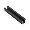LED aliuminio profilis su GLAX mini flanšu, aukštas 12,5 mm, juodas, matinis, 2 m (įleidži