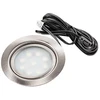 LED eyelet for LED pans inox, 9 led 5050, 1.6W, warm baltas, cable 2m with mini amp male