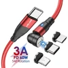Magnetinis laidas 540° BlackBird USB-C to Lightning, Micro USB,USB-C, 60W PD