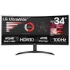Monitorius LG 34WR50QK-B | 34 " | VA | QHD | 21:9 | 100 Hz | 5 ms | 3440 x 1440 pikselių | 240 cd/m² | HDMI jungtys quan (Atnaujinta)