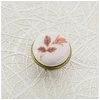 Porcelain knob J4 antique brass B-autumn rose
