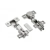 Push-open hinge, 110 deg., slide on, 45mm hole distance on cup, with screws on plate