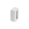 Rectangular socket with end cap, baltas