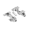 Straight hinge with eccentric adjustment of arm and roller, clip on, without euro screws