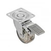 Transparent caster ruda with brake