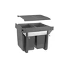 Trash bin on guide H45 2x20l for cabinet 450 mm anthracite