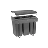 Trash bin on guide H45 for cabinet 300mm 3x10l anthracite