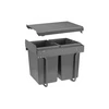 Trash bin on guide H45 for cabinet 400mm 2x20l anthracite