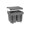 Trash bin on guide H45 for cabinet 400mm 20l +2x10l anthracite