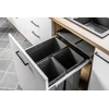 Trash bin with front mounting on slide H45 34l+2x17l for cabinet 600 mm anthracite