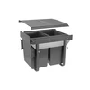 Trash bin with front mounting on slide H45 2x20l for cabinet 450 mm anthracite