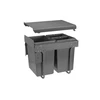 Trash bin with front mounting on slide H45 for cabinet 400mm 20l+2x10l anthracite