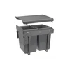Trash bin with front mounting on slide H45 for cabinet 400mm 2x20l anthracite