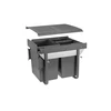 Trash bin with front mounting on slide H45 20l+2x10l for cabinet 450 anthracite