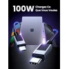 Ugreen ML USB įkrovimo laidas USB-C į USB-C PD L512 (pilkas), 3 m (Pažeista pakuotė)