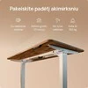 Elektrinis reguliuojamo aukščio stalas Desktronic HomePro Riešutmedžio masyvas/Baltas, 200x80cm, Dvigubas motoras, USB ir USB-C įkrovimo lizdai