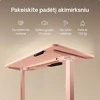 Elektrinis reguliuojamo aukščio stalas Desktronic HomeOne Rožinis/Baltas, 120x60cm, Dvigubas motoras, USB ir USB-C įkrovimo lizdai