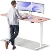 Elektrinis reguliuojamo aukščio stalas Desktronic HomePro Baltas/Rožinis, 200x80cm, Dvigubas motoras, USB ir USB-C įkrovimo lizdai