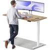 Elektrinis reguliuojamo aukščio stalas Desktronic HomePro Ąžuolo masyvas/Baltas, 160x80cm, Dvigubas motoras, USB ir USB-C įkrovimo lizdai
