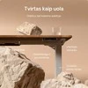 Elektrinis reguliuojamo aukščio stalas Desktronic HomePro Riešutmedžio masyvas/Pilkas, 120x60cm, Dvigubas motoras, USB ir USB-C įkrovimo lizdai