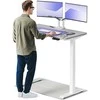 Elektrinis reguliuojamo aukščio stalas Desktronic HomeOne Baltas/Pilkas, 120x60cm, Dvigubas motoras, USB ir USB-C įkrovimo lizdai