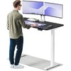 Elektrinis reguliuojamo aukščio stalas Desktronic HomeOne Baltas/Juodas, 140x70cm, Dvigubas motoras, USB ir USB-C įkrovimo lizdai