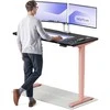Elektrinis reguliuojamo aukščio stalas Desktronic HomePro Rožinis/Juodas, 140x70cm, Dvigubas motoras, USB ir USB-C įkrovimo lizdai