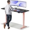 Elektrinis reguliuojamo aukščio stalas Desktronic HomePro Rožinis/Juodas, 180x80cm, Dvigubas motoras, USB ir USB-C įkrovimo lizdai