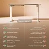 Elektrinis reguliuojamo aukščio stalas Desktronic HomePro Bambukas/Baltas, 160x80cm, Dvigubas motoras, USB ir USB-C įkrovimo lizdai