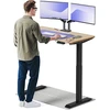 Elektrinis reguliuojamo aukščio stalas Desktronic HomeOne Bambukas/Juodas, 120x60cm, Dvigubas motoras, USB ir USB-C įkrovimo lizdai