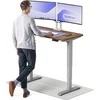 Elektrinis reguliuojamo aukščio stalas Desktronic HomePro Pilkas/Riešutmedis, 120x60cm, Dvigubas motoras, USB ir USB-C įkrovimo lizdai