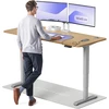 Elektrinis reguliuojamo aukščio stalas Desktronic HomePro Ąžuolo masyvas/Pilkas, 180x80cm, Dvigubas motoras, USB ir USB-C įkrovimo lizdai
