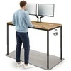 Elektrinis Reguliuojamo Aukščio Stalas Desktronic HomeMax Juodas/Ąžuolas, 160x80cm, Keturi varikliai, Magnetinis kabelių laikiklis