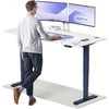 Elektrinis reguliuojamo aukščio stalas Desktronic HomePro Mėlynas/Baltas, 180x80cm, Dvigubas motoras, USB ir USB-C įkrovimo lizdai