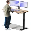 Elektrinis reguliuojamo aukščio stalas Desktronic HomeOne Bambukas/Juodas, 160x80cm, Dvigubas motoras, USB ir USB-C įkrovimo lizdai
