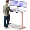 Elektrinis reguliuojamo aukščio stalas Desktronic HomeOne Rožinis/Baltas, 140x70cm, Dvigubas motoras, USB ir USB-C įkrovimo lizdai
