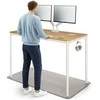 Elektrinis Reguliuojamo Aukščio Stalas Desktronic HomeMax Baltas/Ąžuolas, 160x80cm, Keturi varikliai, Magnetinis kabelių laikiklis