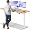 Elektrinis reguliuojamo aukščio stalas Desktronic HomePro Baltas/Ąžuolas, 200x80cm, Dvigubas motoras, USB ir USB-C įkrovimo lizdai
