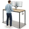 Elektrinis Reguliuojamo Aukščio Stalas Desktronic HomeMax Juodas/Bambukas, 160x80cm, Keturi varikliai, Magnetinis kabelių laikiklis
