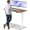 Elektrinis reguliuojamo aukščio stalas Desktronic HomePro Baltas/Riešutmedis, 140x70cm, Dvigubas motoras, USB ir USB-C įkrovimo lizdai
