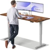 Elektrinis reguliuojamo aukščio stalas Desktronic HomePro Riešutmedžio masyvas/Pilkas, 200x80cm, Dvigubas motoras, USB ir USB-C įkrovimo lizdai