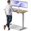Elektrinis reguliuojamo aukščio stalas Desktronic HomePro Ąžuolo masyvas/Pilkas, 140x70cm, Dvigubas motoras, USB ir USB-C įkrovimo lizdai