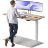 Elektrinis reguliuojamo aukščio stalas Desktronic HomePro Bambukas/Pilkas, 160x80cm, Dvigubas motoras, USB ir USB-C įkrovimo lizdai