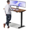 Elektrinis reguliuojamo aukščio stalas Desktronic HomePro Riešutmedžio masyvas/Juodas, 140x70cm, Dvigubas motoras, USB ir USB-C įkrovimo lizdai