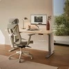 Elektrinis reguliuojamo aukščio stalas Desktronic HomePro Bambukas/Pilkas, 140x70cm, Dvigubas motoras, USB ir USB-C įkrovimo lizdai