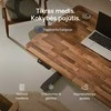 Elektrinis reguliuojamo aukščio stalas Desktronic HomePro Riešutmedžio masyvas/Juodas, 140x70cm, Dvigubas motoras, USB ir USB-C įkrovimo lizdai