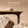 Elektrinis reguliuojamo aukščio stalas Desktronic HomePro Riešutmedžio masyvas/Juodas, 180x80cm, Dvigubas motoras, USB ir USB-C įkrovimo lizdai